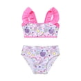 thumbnail image 1 of Rswnyirn Little Girls Mermaid 2 Pcs Swimsuits Fishscale Printed Ruffles Straps Swim Top with Bikini Brief Pegasus Colorful 8, 1 of 6