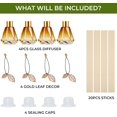 thumbnail image 4 of 4pcs Reed Diffuser, Reed Diffuser Empty Bottles with 20pcs Reed Diffuser Sticks, Delicate Gold Leaf Decor, Glass Fragrance Diffuser Set with lids for Home (Gold, 4pcs), 4 of 7