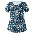 thumbnail image 1 of Summer Tops For Women 2023 Women Short Sleeve Irregular -neck Tops Working Uniform Blouse, 1 of 4