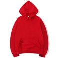 thumbnail image 1 of MAWCLOS Ladies Sweatshirt Pocket Hoodies Solid Color Hooded Tops Casual Fall Drawstring Pullover Red XL, 1 of 6