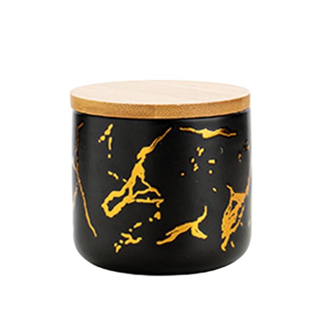 Ceramic Sugar Bowl with Bamboo Lid Home Decor Jars for Organization