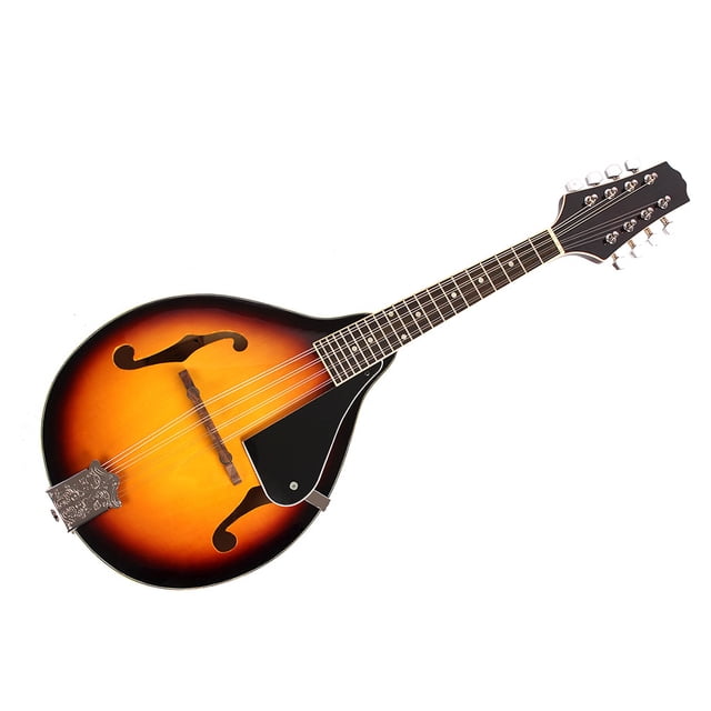 Instrument de Musique Sunburst Mandoline à 8 Cordes en Tilleul avec Bois de Rose Réglable