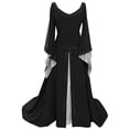 thumbnail image 2 of TIMIFIS Robe Renaissance Femme Costume Pirate Paysanne Robe Costume Médiéval Femme Costume Renaissance pour Femmes Robes Automne/hiver, 2 of 3