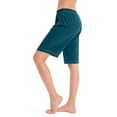 thumbnail image 1 of Plebaso Knee Length Shorts for Women Drawstring Lounge Long Shorts Summer Athletic Shorts with Pockets, 1 of 4