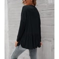 thumbnail image 2 of U.Vomade Women's Long Sleeved Buttoned Classic Hem Pleated Slit Cardigan, 2 of 6