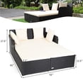 thumbnail image 3 of Costway Outdoor Patio Rattan Daybed Pillows Cushioned Sofa Furniture Biege, 3 of 10