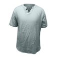 thumbnail image 4 of Plebaso T-Shirts pour Hommes en Coton et Lin à Col Rond, à Boutons, T-Shirts Décontractés, Unis, à Manches Courtes, Légers, Hauts de Plage, 4 of 7