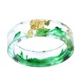 thumbnail image 2 of HEVIRGO Unisexe Mode Coloré Encre Feuille d'Or Transparent Résine Bague Cadeau de Bijoux de Fête, Vert 20mm, 2 of 9