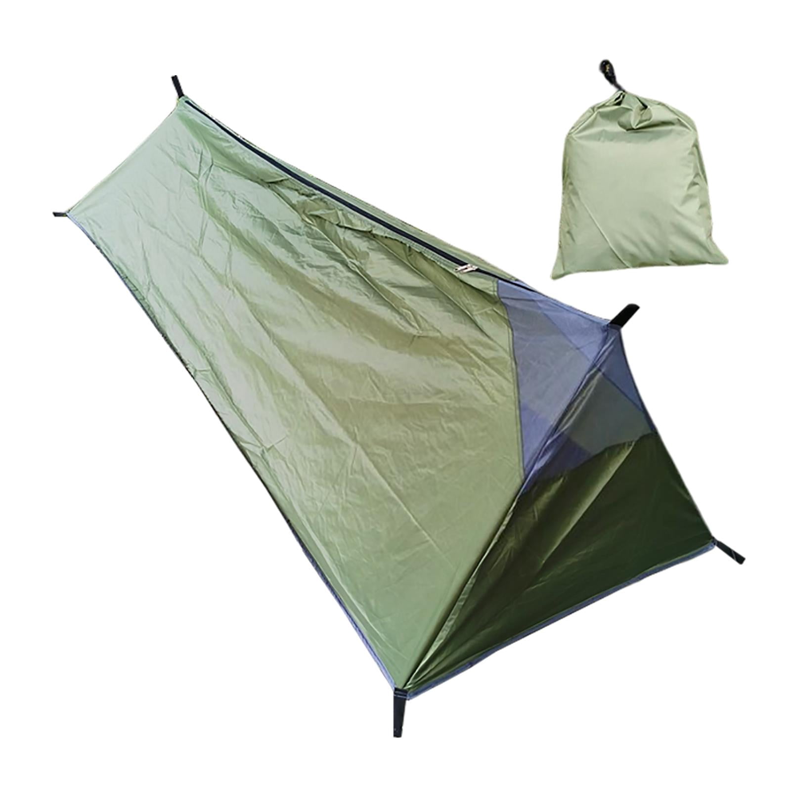 jinwen Camping Tent Waterproof Shelter Trekking Pole Tent for Outdoor Activities Travel Green