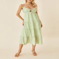 thumbnail image 3 of Solid Spaghetti Strap Midi Cami Dress for Women - Perfect for Parties and Beach, 3 of 9