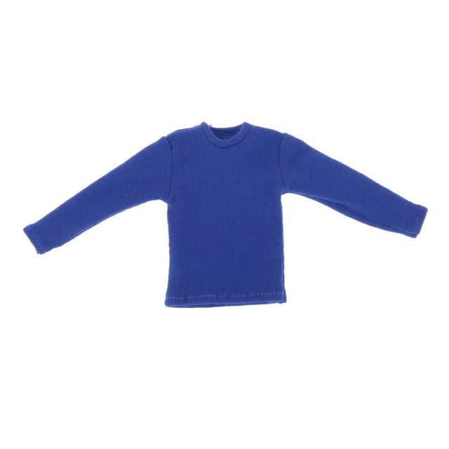 Chemise Mini à Manches Longues à l'Échelle 1/12 Durable Mode Décontractée Uniforme Tenue Costume Bleu