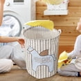 thumbnail image 4 of Hearth & Gear Patterned Linen Laundry Hamper Without Lid Large Open Top Stylish And Breathable Fabric For Bedroom Or Bathroom Easy And Durable Design Laundry Clean And Laundry Rolling Laundry with, 4 of 5