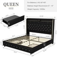 thumbnail image 2 of SIBEDS Queen LED Bed Frame with Galaxy Projector, Charging Station, 52" Headboard & 2 Drawers, No Box Spring Required, PU Black, 2 of 9