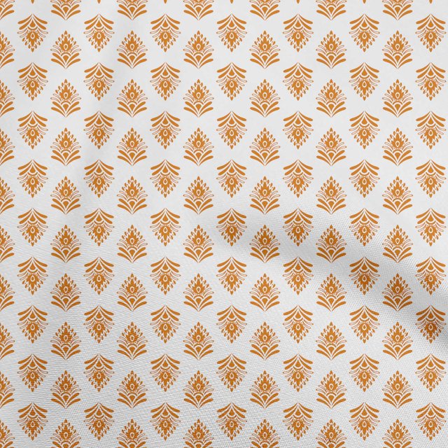 oneOone Georgette Viscose Mustard Yellow Fabric Asian Block Sewing Craft Projects Fabric Prints By Yard 42 Inch Wide
