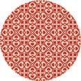 thumbnail image 1 of Ahgly Company Tapis d'Intérieur Ronds Transitionnels Rouges Lavables à la Machine, 5 Pieds Rond, 1 of 7