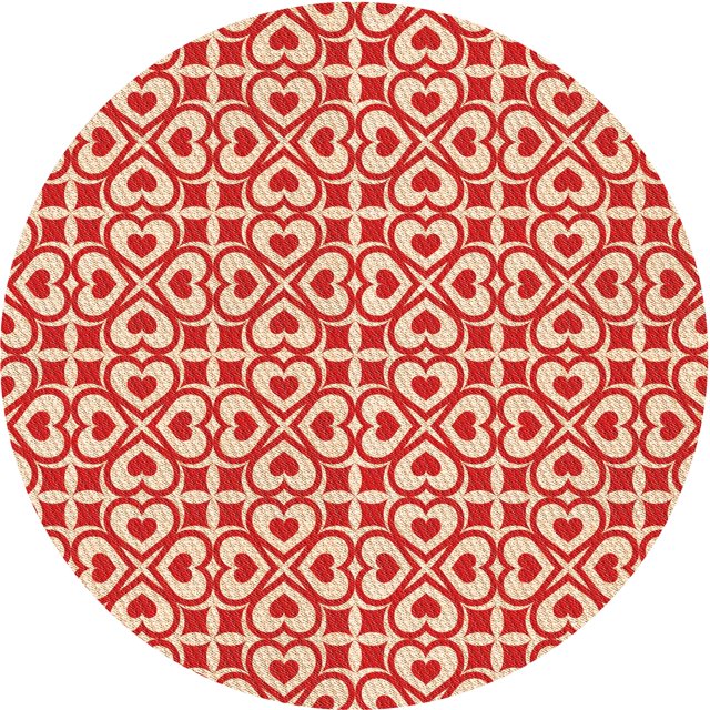 Ahgly Company Tapis d'Intérieur Ronds Transitionnels Rouges Lavables à la Machine, 5 Pieds Rond