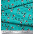 thumbnail image 2 of Soimoi Rayon Fabric Floral Love Text Print Sewing Fabric Yard 42 Inch Wide, 2 of 5