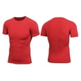 thumbnail image 5 of UVEASISHA Workout Shirts for Men Slim Fit Casual Athletic Tops Soft Stretchy Quick Dry Running Tshirt Short Sleeve Round Neck Muscle Tees Today's Sales Red XXL, 5 of 5