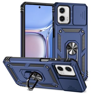 for Motorola Moto G Play 4G 2024 Rugged Phone Case with Sliding Camera Cover, Kickstand TPU Bumper Drop Proof Durable Military Grade Protective Case Cover for Motorola Moto G Play 4G 2024, Blue