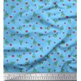 thumbnail image 1 of Soimoi Polyester Crepe Fabric Heart & Pizza Slice Food Print Sewing Fabric Yard 52 Inch Wide, 1 of 3