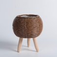 thumbnail image 2 of DOLITY Plant Basket with Legs Rattan Basket Decorative Simple Basket Planter Flower Pot Ball Dark Brown, 2 of 9