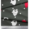 thumbnail image 3 of Soimoi Poly Georgette Fabric Dot & Santa Moustache Christmas Print Fabric by Yard 52 Inch Wide, 3 of 3