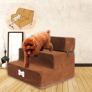 LSLJS High-Density Sponge Pet Stair Non-Slip Bottom Pet Bed Dog Ramp 2 Steps