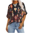 thumbnail image 1 of Pisexur Hauts pour Femmes Mode Décontractée Manches Courtes Col Rond T-Shirts Confortables Amples Imprimé Floral Blouses Printemps Été Hauts Élégants Imprimés Graphiques Grandes Tailles Tops de Sortie S-5TG, 1 of 7