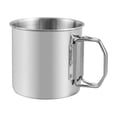 thumbnail image 2 of Glass&Bottle Cup for Outdoor Use - Durable Stainless Steel Camping Cup with Foldable Handle 250ml Compact Travel Drinking Mug for Backpacking Home and Kitchen, 2 of 7