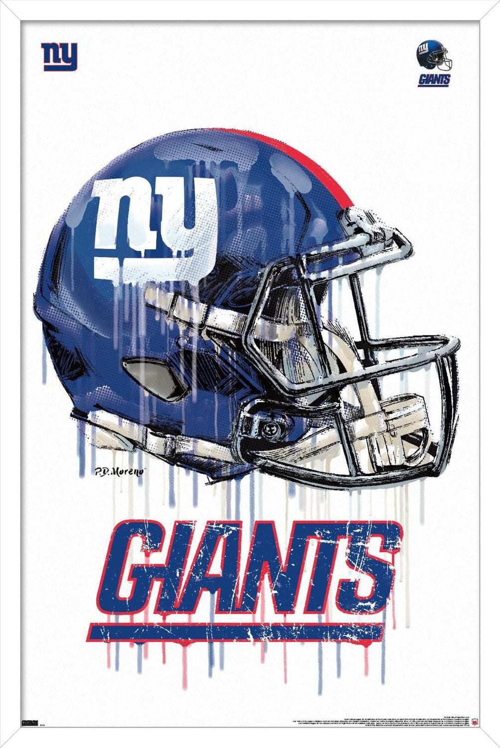 NFL New York Giants - Drip Helmet 20 Wall Poster