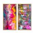 thumbnail image 2 of Designart "Retro Groove Summer Abstract Expressionism" Abstract Painting Framed Wall Art Set Of 2 - Modern Pink Framed Wall Art Set Of 2, 2 of 6