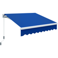 thumbnail image 1 of Auvent Pare-Soleil Rétractable Manuel 8 Pieds X 7 Pieds pour Terrasse, Bleu, 1 of 10