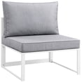 thumbnail image 1 of Modway Fortuna Chaise Moderne d'Extérieur Sans Accoudoirs en Aluminium, Blanc/gris, 1 of 3