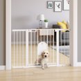 thumbnail image 2 of PawHut 30"-52" Extra Wide Pet Gate Barrier with Small Door, 30"H, White, 2 of 10