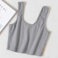 thumbnail image 3 of Pompotops Women Ladies Solid Sleeveless Pullover Vest Tank Crop Tops Shirts, 3 of 8