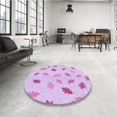 thumbnail image 4 of Ahgly Company Tapis d'Intérieur Lavable à la Machine, Carré, Transitionnel, Orchidée Violet, Tapis de Zone, 3 Pieds Carré, 4 of 7