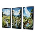 thumbnail image 3 of Designart "In Pasture Countryside Sheep painting" Landscape & Nature Framed Wall Art Set Of 3 - Green Countryside Frame Gallery Wall Set For Home Decor, 3 of 6