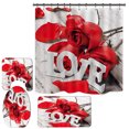thumbnail image 3 of WIFKLSIIPG Nouvel Ensemble de Rideau de Douche Quatre Pièces en Polyester à Impression Numérique pour la Saint-Valentin, 3 of 4