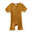 thumbnail image 1 of TBWNWG Girls Romper,Babys Girls Boys Summer Casual Solid Color Jumpsuit Knitted Ribbed Pattern Rompers Girls Rompers Size 7-8 Size 0-3 Months, 1 of 5