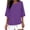 Purple 1, variant on cfhntfmh 3/4 Length Sleeve Linen Shirts for Women Plus Size Tops Casual Dressy Clothes Crew Neck Loose Summer Vacation Tops