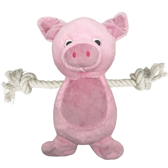 GiGwi 12" Squeaker avec corde confortable cochon chien jouet