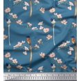 thumbnail image 1 of Soimoi Rayon Fabric Leaves,Floral & Paradise Flycatcher Bird Decor Fabric Printed Yard 42 Inch Wide, 1 of 3