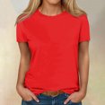 thumbnail image 2 of Timegard T-Shirts d'Été pour Femmes à Col Rond, Manches Courtes, Confortables, Basiques, Décontractés, Amples, Blouses, 2 of 5
