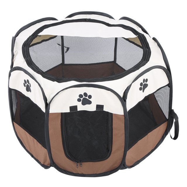 Chat pour Animaux Chien Cage Pliable Portable Exercice & Jeu Tente Maille Couverture Intérieur/extérieur Utilisation Café