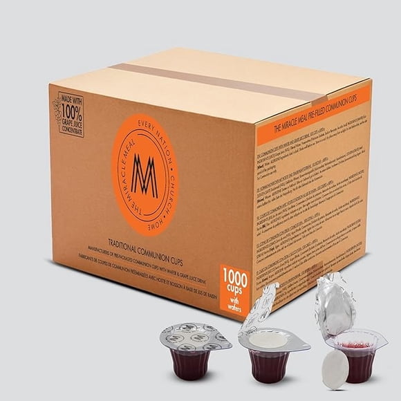 The Miracle Meal Communion Plus+ with 1Cups00% Concord Grape Juice & Wafer - Box of 100
