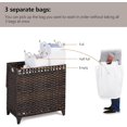 thumbnail image 3 of 132L Large Wicker Laundry Hamper with Lid - Handwoven Rattan Basket with 3 Removable Bags & Handles, Divided Clothes Organizer for Bedroom, Bathroom & Laundry Room, 3 of 7