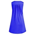 thumbnail image 3 of Innerwin Mini Dress Button Women Sundress Beach Solid Baggy Bohemian Royal Blue L, 3 of 4