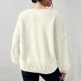 thumbnail image 4 of Yuyuzo Chandails en Molleton pour Femmes, Duveteux, Coupe Ample, Col Rond, Manches Longues, Chandail à Enfiler, Mode d'Automne, Hauts de Chandail avec Poches, 4 of 7