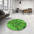 thumbnail image 4 of Ahgly Company Machine Washable Indoor Round Transitional Green Area Rugs, 4' Round, 4 of 7