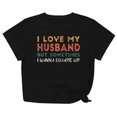 thumbnail image 1 of Penkiiy T-Shirt Femme J'aime Mon Mari Mignon Relation Mariée TP Noir, 1 of 7